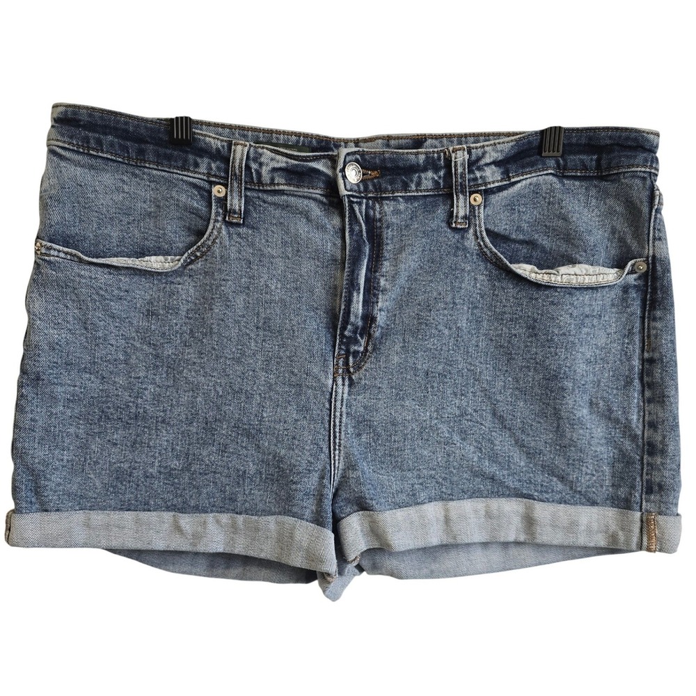 Wild Fable Womens Size 14 Blue Acid Wash High Rise Rolled Cuff Denim Shorts